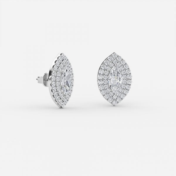 Marquise Lab Grown Diamond Double Halo Earring