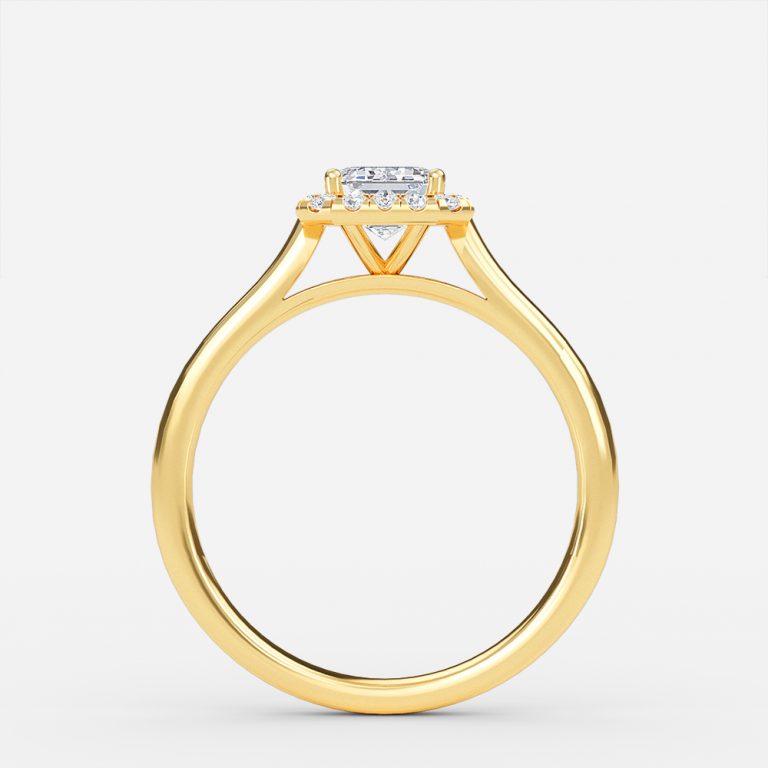Levi Emerald Halo Lab Created Diamond Engagement Ring