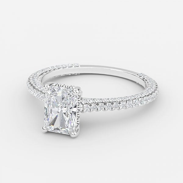 Nhẫn đính hôn kim cương nhân tạo Iona Radiant Hidden Halo