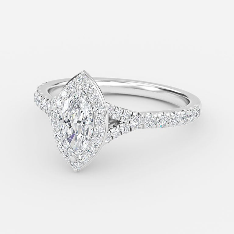 Chelsea Marquise Halo Lab Grown Diamond Engagement Ring