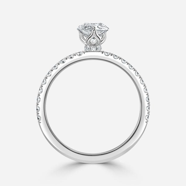 Lepidus Pear Hidden Halo Lab Grown Diamond Engagement Ring
