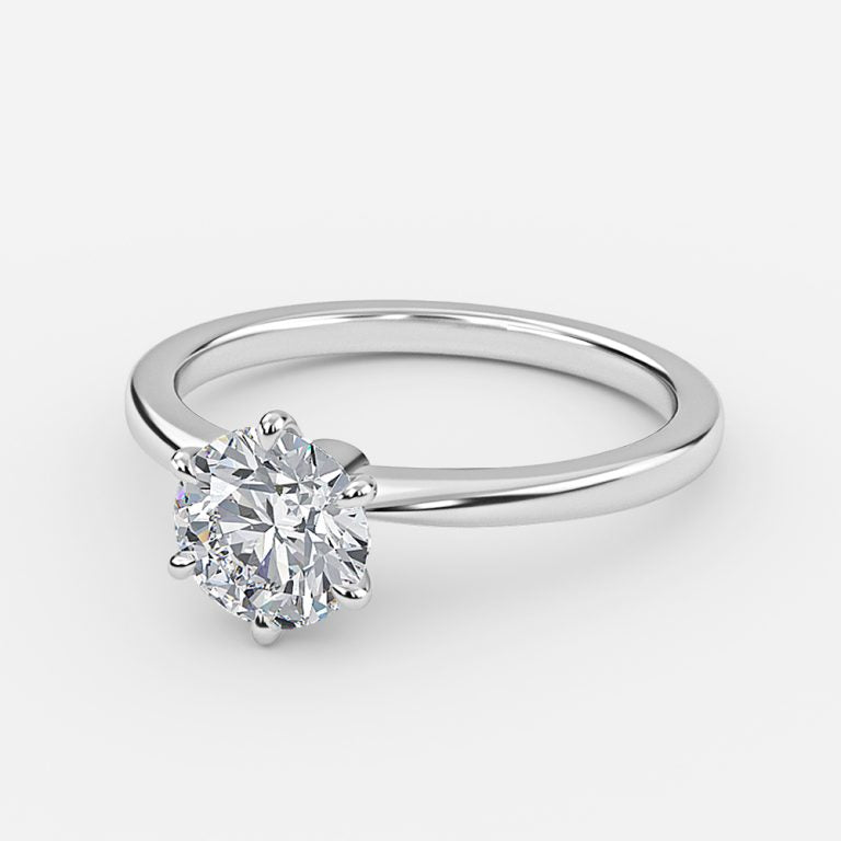 Lyra Round Lab Created Diamond Solitaire Engagement Ring