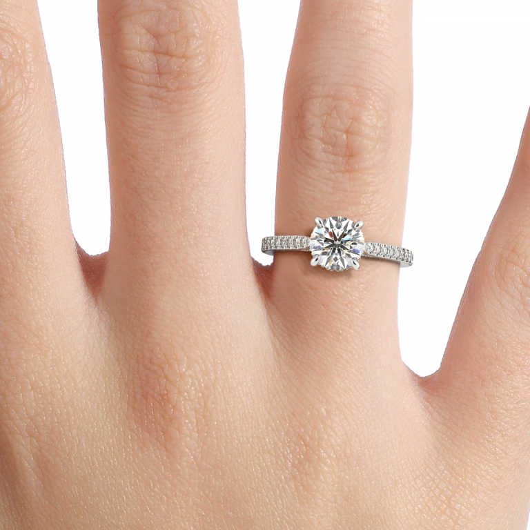 Veronica Round Lab Grown Diamond Hidden Halo Engagement Ring