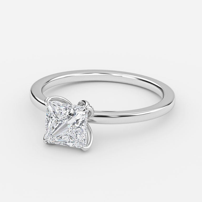 Nhẫn đính hôn kim cương nhân tạo Kolm Princess Solitaire