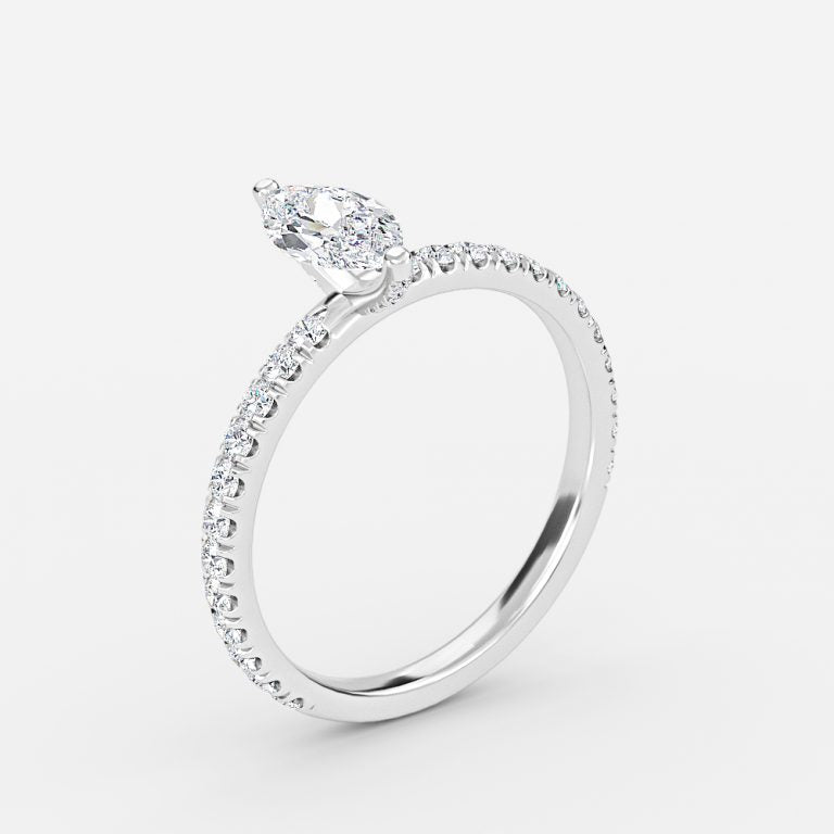 Josephine Marquise Diamond Band Engagement Ring