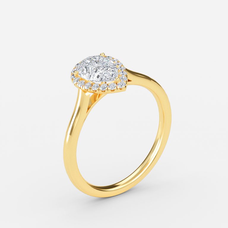 Levi Pear Halo Lab Grown Diamond Engagement Ring