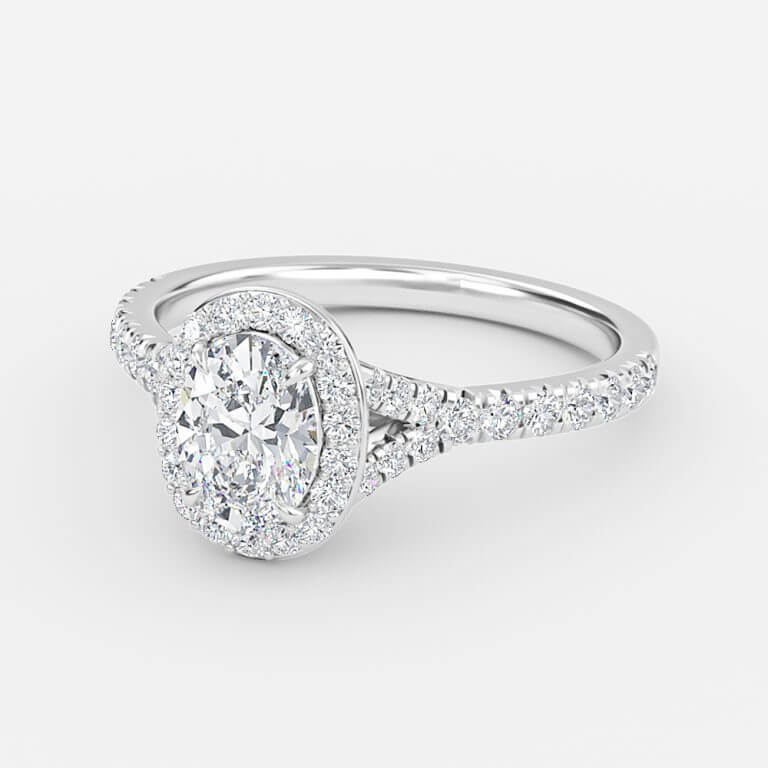 Chelsea Oval Halo Lab Grown Diamond Engagement Ring