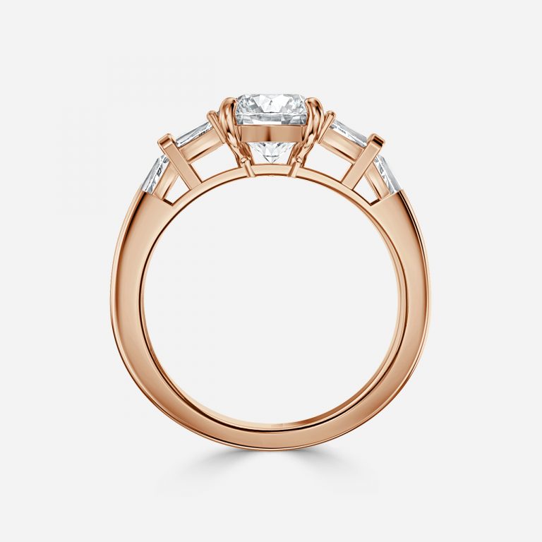 Maya Round Lab Created Diamond Three Stone Engagement Ring