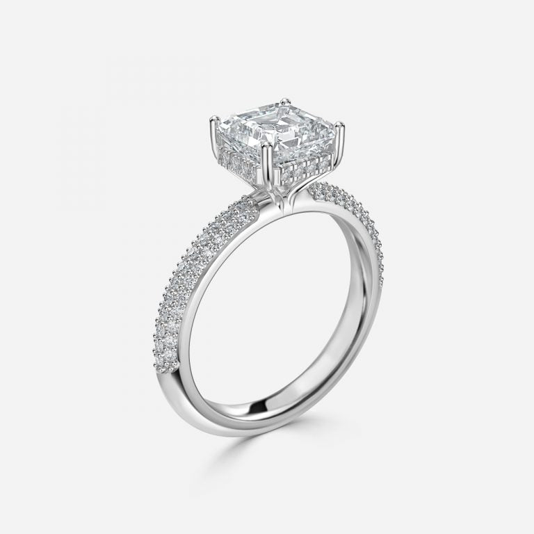 Daisy Asscher Hidden Halo Engagement Ring