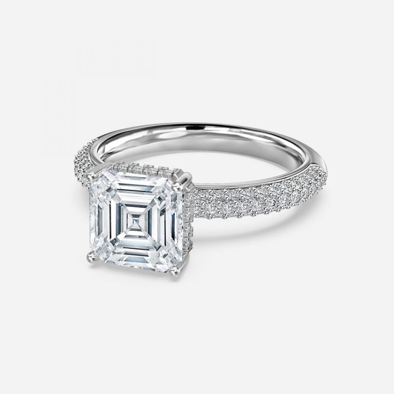 Daisy Asscher Hidden Halo Engagement Ring