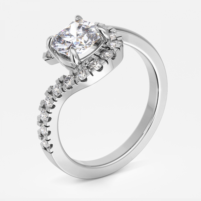 Nhẫn đính hôn kim cương nhân tạo Neto Emerald Halo