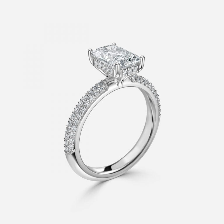 Daisy Radiant Hidden Halo Lab Grown Diamond Engagement Ring