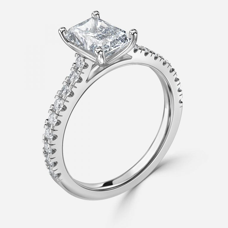 Ella Radiant Diamond Band Engagement Ring