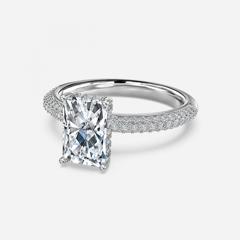 Daisy Radiant Hidden Halo Lab Grown Diamond Engagement Ring