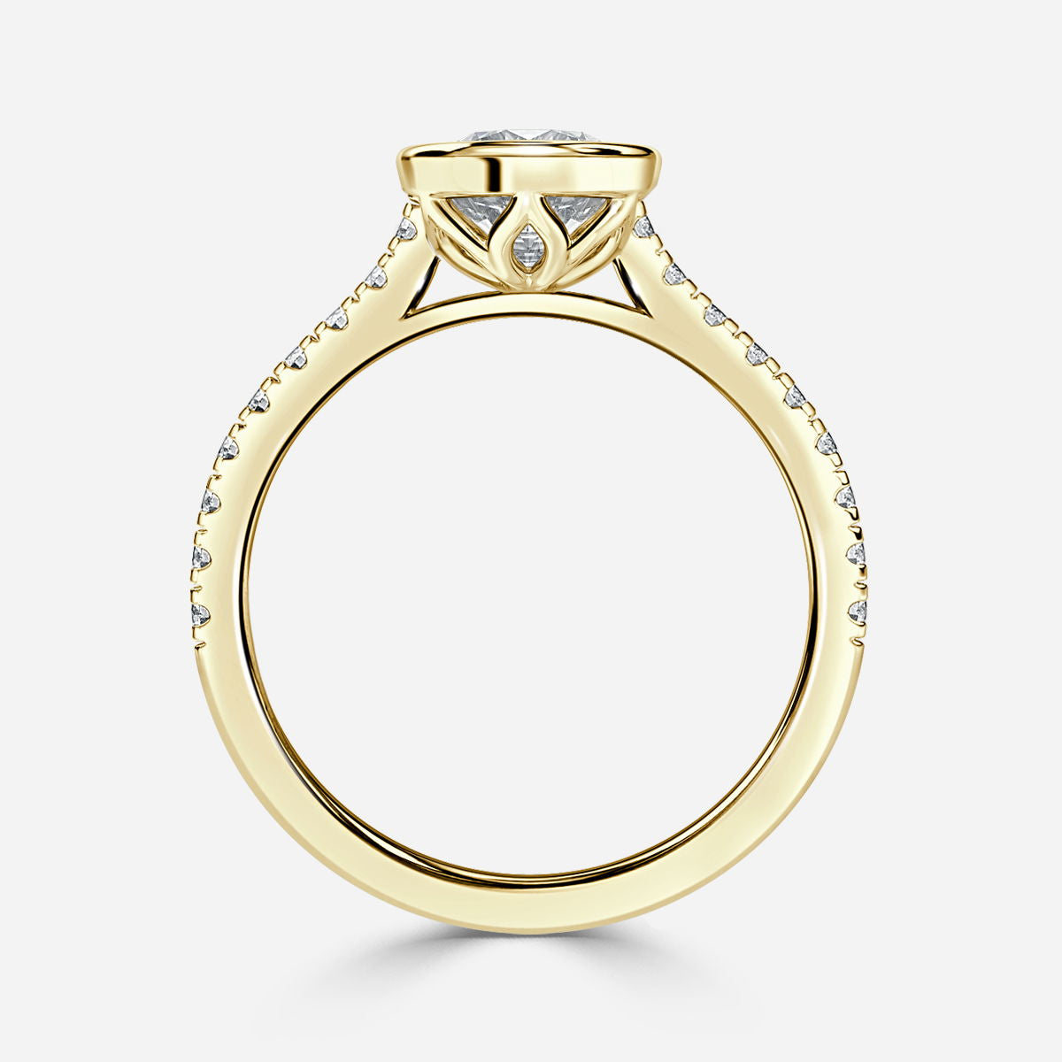 Ali'i Round Lab Grown Diamond Side Stone Engagement Ring