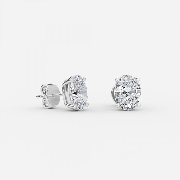 Oval Lab Diamond Stud Earring
