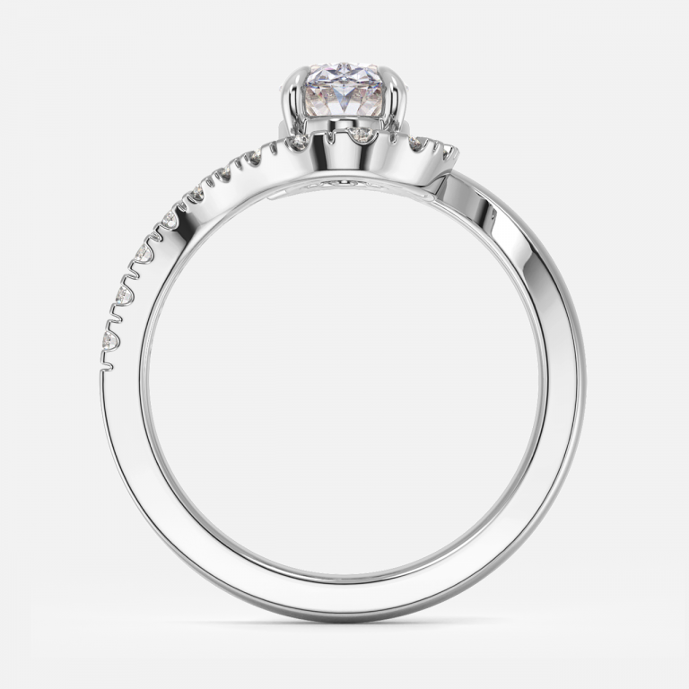 Nhẫn đính hôn kim cương nhân tạo Neto Oval Halo
