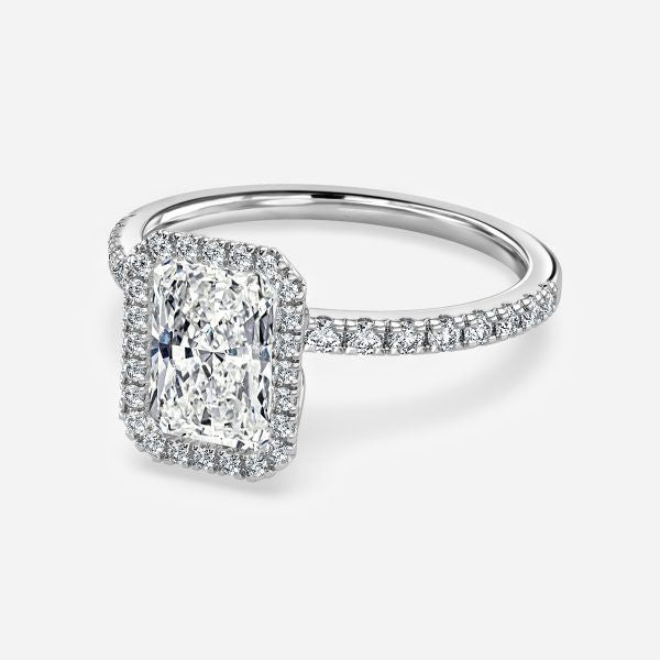 Nhẫn đính hôn kim cương nhân tạo Nefta Radiant Halo