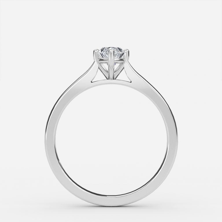 Nhẫn đính hôn kim cương nhân tạo Lotus Plain Marquise Solitaire