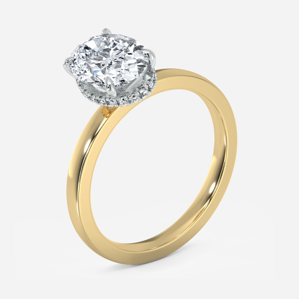 Nhẫn đính hôn kim cương nhân tạo Hidden Halo của Lesley Oval