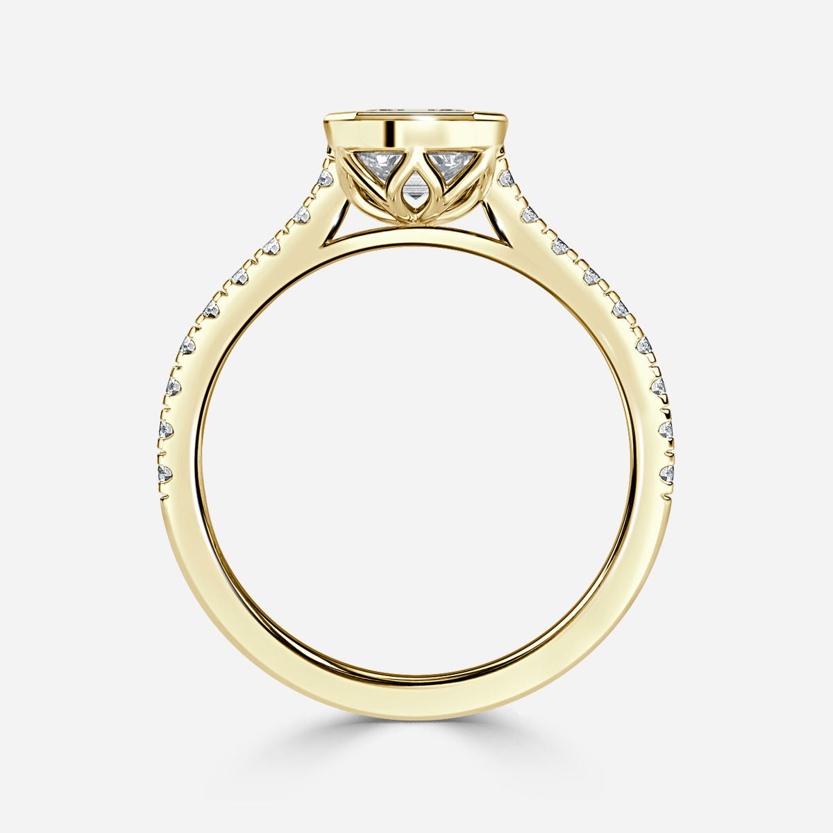 Maje Asscher Bezel Lab Grown Diamond Engagement Ring