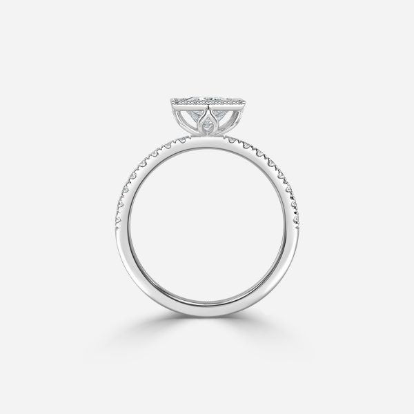 Nhẫn đính hôn kim cương nhân tạo Nefta Princess Halo