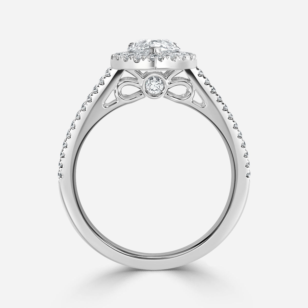 Nhẫn đính hôn kim cương nhân tạo Dalia Pear Halo