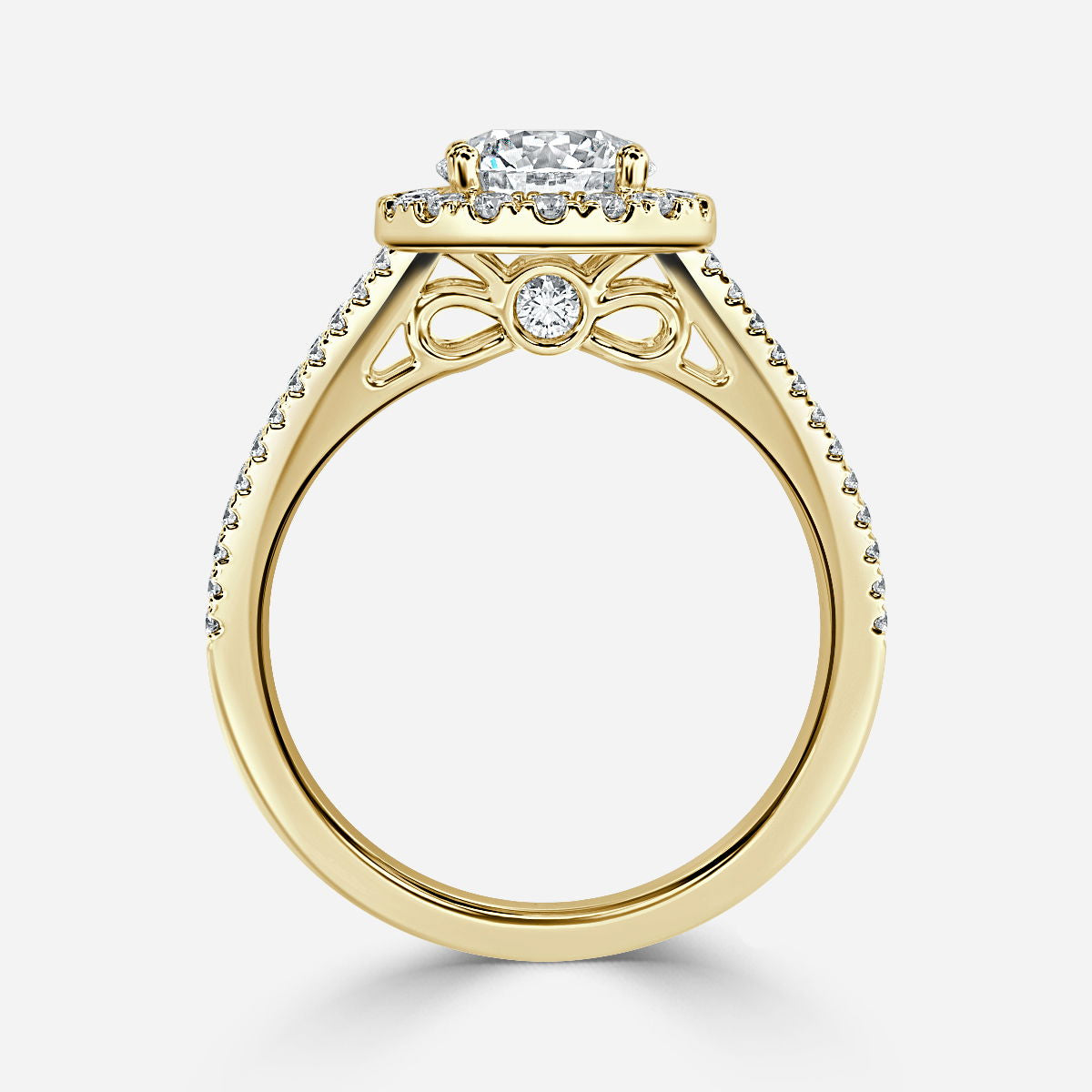Dalia Round Lab Created Diamond Halo Engagement Ring