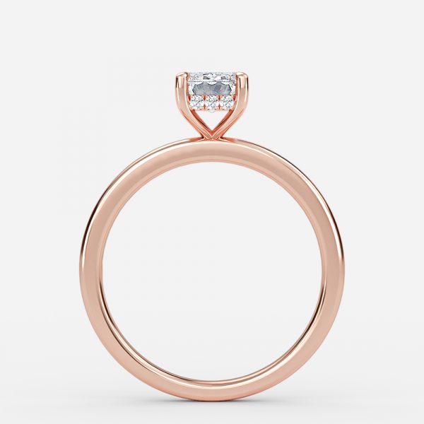 Essian Emerald Hidden Halo Lab Grown Diamond Engagement Ring