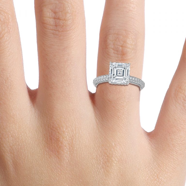Daisy Asscher Hidden Halo Engagement Ring