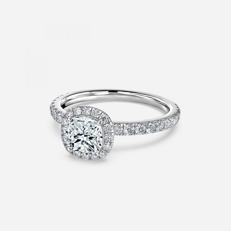 Lillian Cushion Halo Lab Grown Diamond Engagement Ring