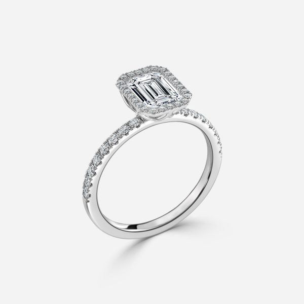 Nhẫn đính hôn kim cương nhân tạo Nefta Radiant Halo