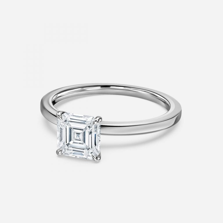 Nhẫn đính hôn kim cương nhân tạo Jiani Asscher