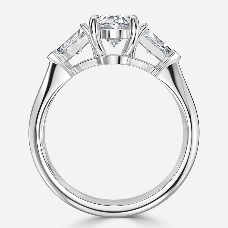 Delaila Oval Three Stone Lab Grown Diamond Engagement Ring
