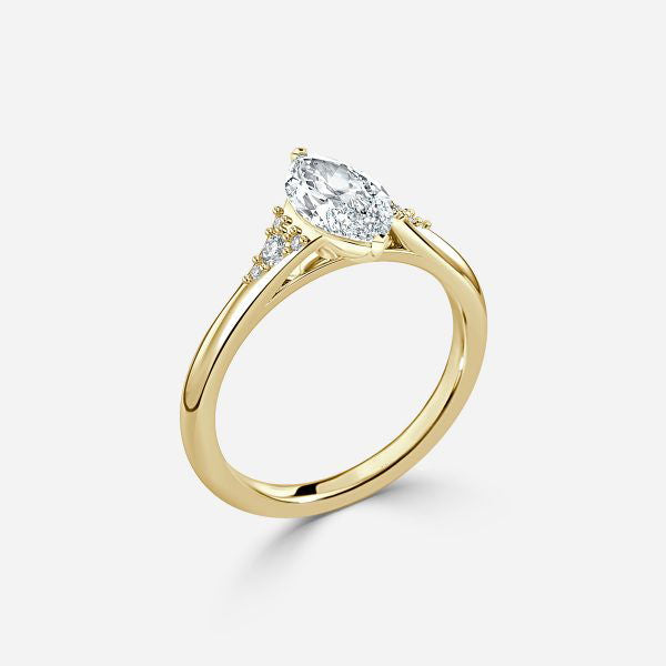 Nhẫn đính hôn kim cương nhân tạo ba viên Anastasia Marquise