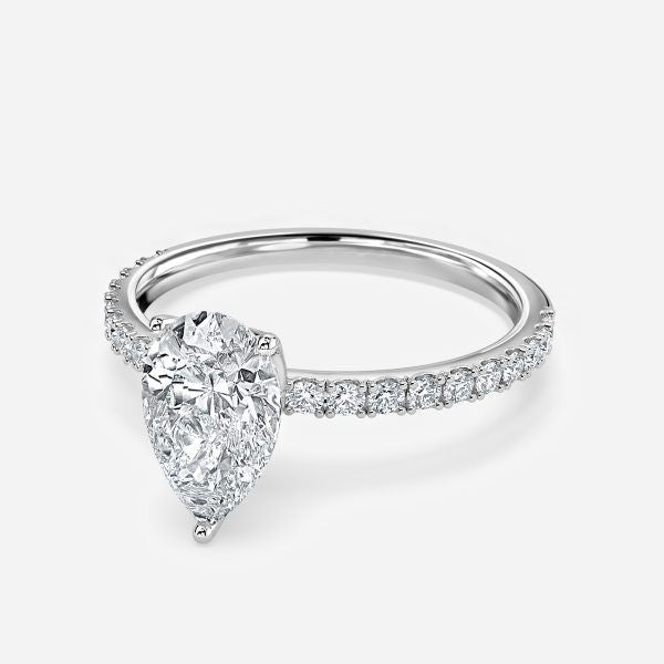 Lepidus Pear Hidden Halo Lab Grown Diamond Engagement Ring