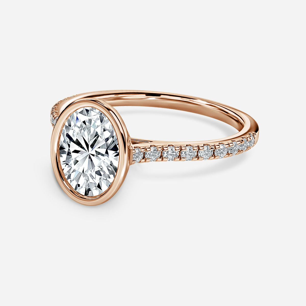 Ali'i Oval Diamond Band Lab Grown Diamond Engagement Ring