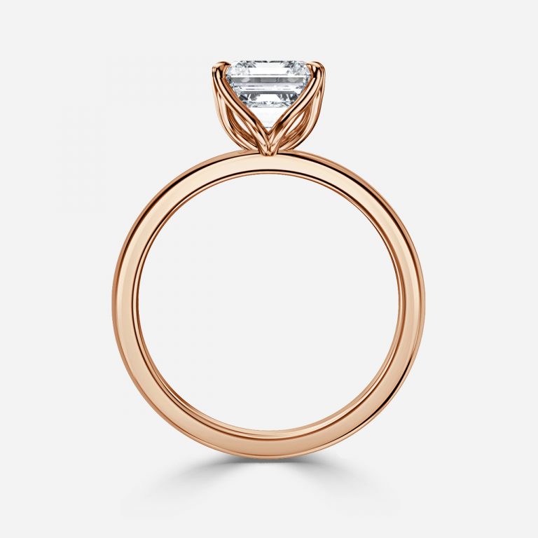 Nhẫn đính hôn kim cương nhân tạo Kolm Asscher Solitaire