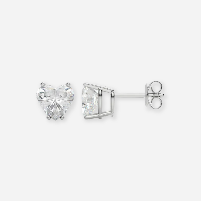 Heart Lab Diamond Stud Earring