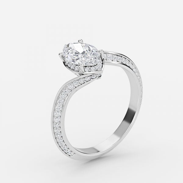 Nhẫn đính hôn kim cương nuôi cấy trong phòng thí nghiệm Hidden Halo của Aria Marquise