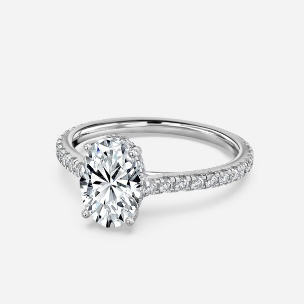 Nanami Oval Hidden Halo Lab Grown Diamond Engagement Ring