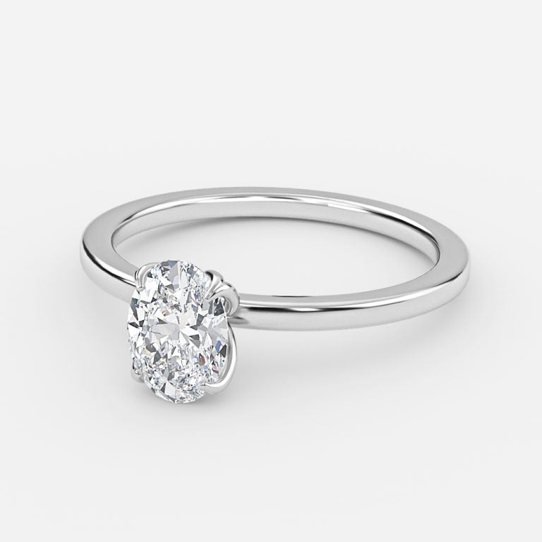 Nhẫn đính hôn kim cương nhân tạo Kolm Oval Solitaire
