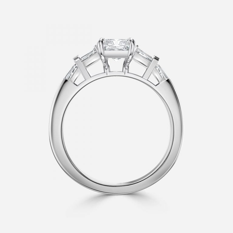 Maya Radiant Three Stone Lab Grown Diamond Engagement Ring