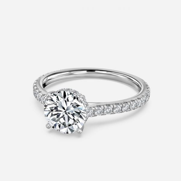 Nanami Round Lab Grown Diamond Hidden Halo Engagement Ring