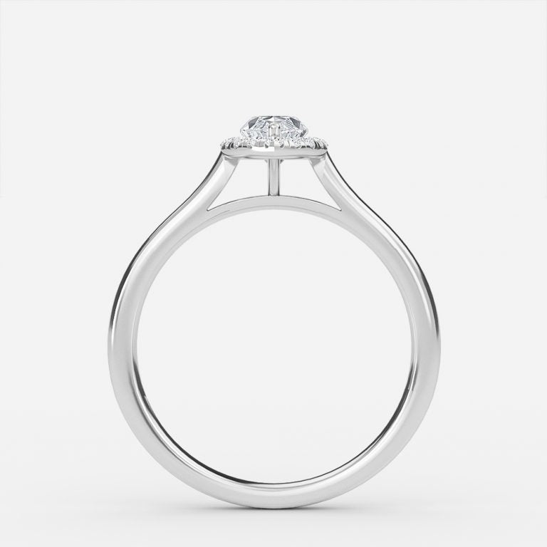 Henssy Marquise Halo Lab Grown Diamond Engagement Ring