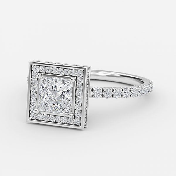 Jennifer Princess Halo Lab Grown Diamond Engagement Ring