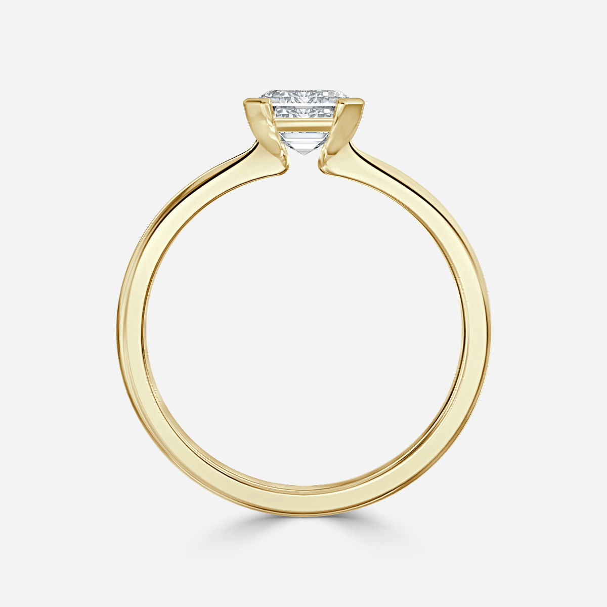 Augusta Emerald Bezel Lab Grown Diamond Engagement Ring