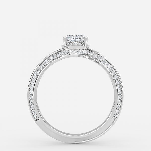Nhẫn đính hôn kim cương nhân tạo Hidden Halo Aria Oval