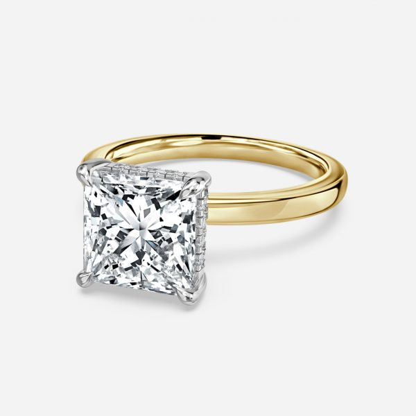 Vina Princess Hidden Halo Lab Grown Diamond Engagement Ring