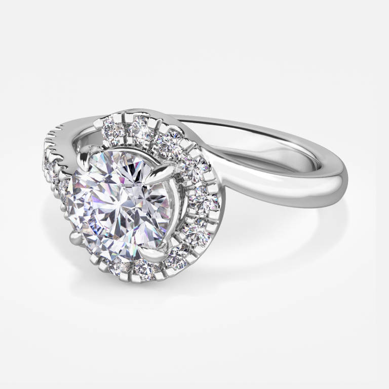 Nhẫn đính hôn kim cương nhân tạo Neto Round Halo